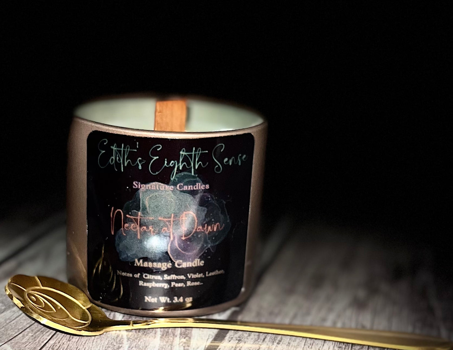 Nectar at Dawn: Massage Candle with Spoon